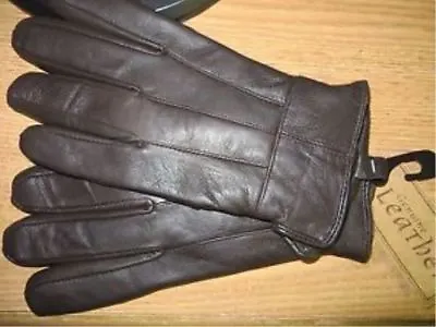Mens Thinsulate Insulated Sheepskin Leather Gloves BROWN LARGE Wool Lining • $32.88