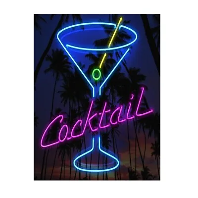 £4.99 • Buy METAL WALL SIGN  PLAQUE Neon Cocktail Drinks Kitchen Bar Cafe Home Man Cave