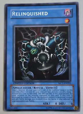 Yugioh - Relinquished MC1-EN003 SECRET RARE LIMITED EDITION - VG Condition • £7.99