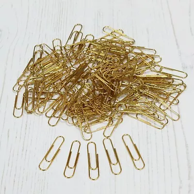 Pure Solid Brass Paper Clips 31mm Large Rustless Corrosion Proof Gold Coloured • £2.65