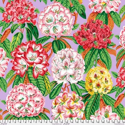 1/2 Metre Kaffe Fassett Rhododendrons PWPJ124 Lavender - Cotton Quilting Fabric • £8.60