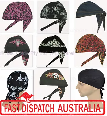 Fitted Bandana Cotton Dorag Chef Du-rag Durag Biker Helmet Liner Hat Headwrap • $12.95