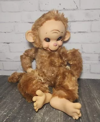 READ Vintage Rushton Chico The Monkey Rubber Face Stuffed Animal Plush 1950’s • $199.95