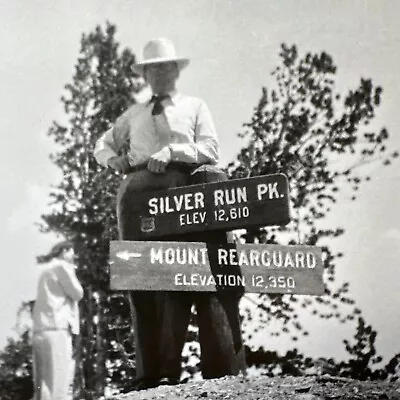 VINTAGE PHOTO Beartooth Mountains Montana Mount Rearguard & Silver Run Pk Signs • $11