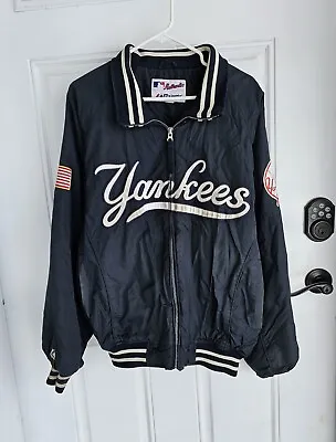 Vtg New York Yankees MLB Majestic Full Zip Fleece Lined Jacket Men's Sz Large • $140