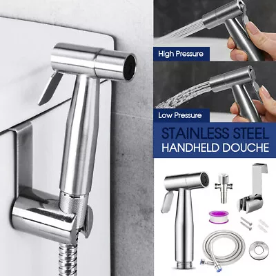 Stainless Steel Handheld Douche Bidet Toilet Spray Shower Shattaf Diverter Kit • $19.69