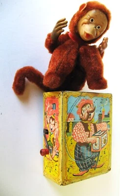 £81.06 • Buy 🐸SALE Vintage Mattel ORGAN GRINDER Music Box Tin Windup Monkey RARE Stock #444