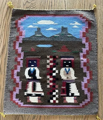 Vintage Southwest Navajo Wool Textile Rug Art • $174