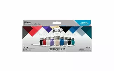 TESTORS Acrylic Paint Set  AUTO + TRUCK 9 Colors W/ Brush 281236 MODEL CAR NEW • $29.49