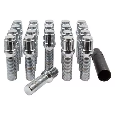 20 X 14x1.5 SPLINE TUNER LUG BOLTS CHROME WHEEL LOCK 40MM SHANK AUDI MERCEDES VW • $38.95