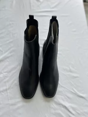 J.Crew Womens Chelsea Boots Black Size 8 M Elastic Sides Mid Calf A5 • $35