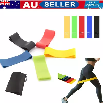 5PCS Resistance Bands Power Heavy Strength Exercise Crossfit Yoga Stretch Strap • $7.80