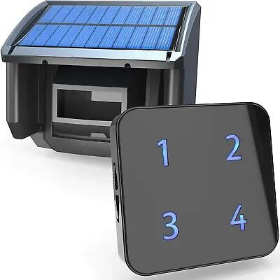 HTZSAFE 400 Meters Solar Wireless Driveway Alarm Outdoor Weather-Resistant  • $47.99