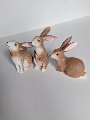 Set Of 3 Baby Bunny Rabbit Bunny Decor Yard Decorations Outdoor Garden Statue. • $12