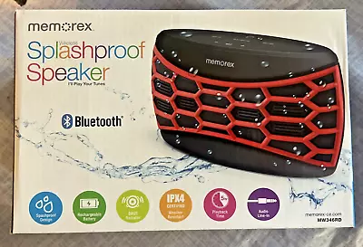 NEW Memorex Wireless Bluetooth Portable Splashproof Travel / Red & Black • $29.78