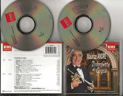 MAURICE ANDRE Trompette & Orgue 2 Cd Set 1996 Trumpet And Organ Bach Purcell Etc • $8.83