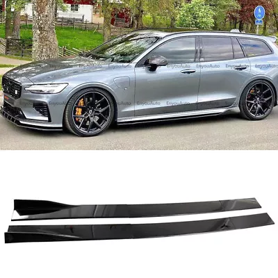 For Volvo S60 S80 S90 86  Side Skirt Extension Rocker Panel Splitter Black • $52.25