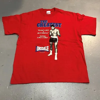 Muhammad Ali The Greatest Red T Shirt Size X Large By Lonsdale London 1997 • £110