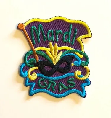 $2.49 • Buy Mardi Gras Patch Mardi Gras Embroidered Iron On Applique Mardi Gras Applique #2