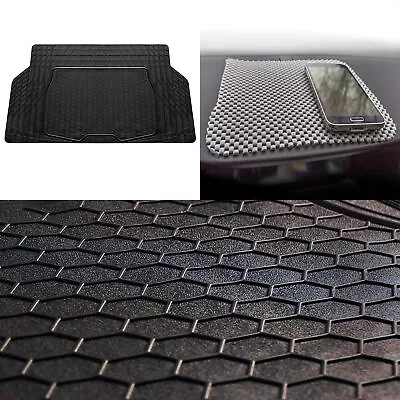 Black Trunk Mat Cargo Liner For Car SUV Van Trunk Universal W/ Gray Dash Mat • $25.99