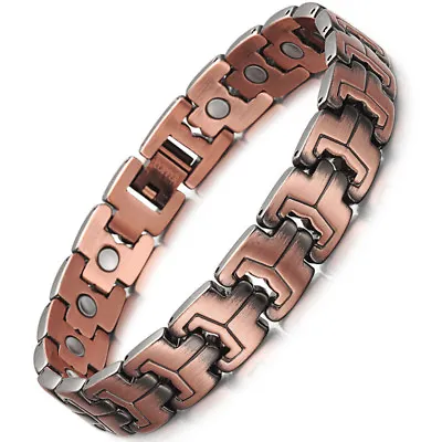 £9.99 • Buy Rainso Best Quality Unisex Pure Copper Single Row Bio Magnetic Bracelet