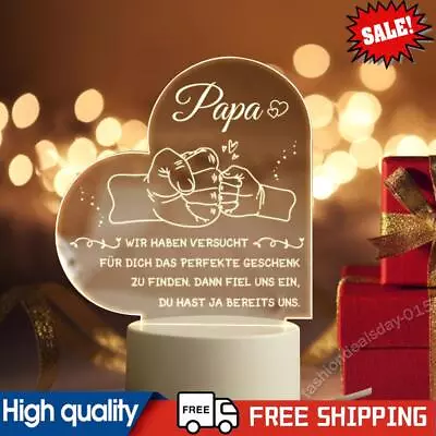 Personalised Night Lamp Acrylic Bedside Lamp USB Charging For Father's Day Gifts • $17.26