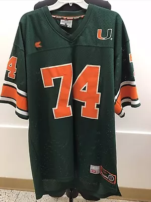 Colosseum Athletics Miami Hurricanes #74 Jersey Size XL Green • $9.99