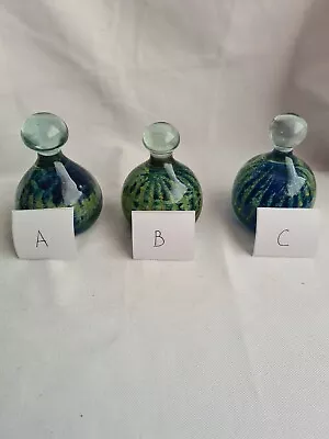 Mdina Sea & Sand Bottle Shaped Glass Paperweight • £15