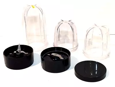 6pc Lot For Magic Bullet Blender - 3x Replacement Cups 2 Blades + 1 Lid -MB1001 • $16