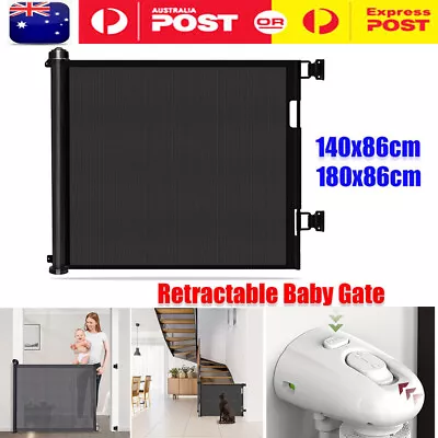 Kid Safety Gate Retractable Mesh Pet Dog Security Barrier Stair Fence Guard AU • $45.88