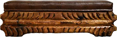 Vintage Rustic Mock Crocodile Carved Wood Bench • $1200