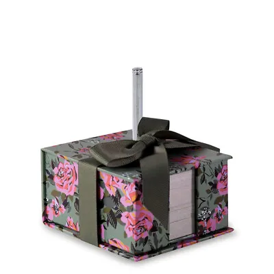 ROSY OUTLOOK Note Cube With Pen Vera Bradley NWT Great GIFT FREE SHIP • $26.95