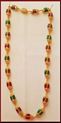 🌺Signed SWAROVSKI Swan Logo Gold Tone Multi Color Beads Crystal Necklace 24” • $9.99