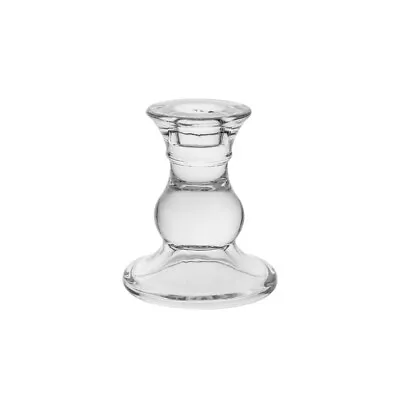 Mega Candles - 4  Taper Glass Candle Holder - Clear 1PC • $9.95