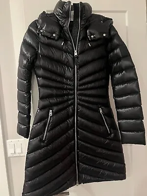 NEW MACKAGE Black Camea Light Down Jacket With Removable Hood Size XS • $499.99