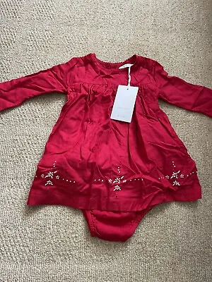 BNWT Baby Girls Red Dress With Matching Knickers. Age 12-18 Months • £9.50