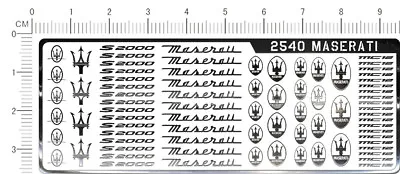 Chrome(metal) Decals MASERATI For Different Scales Model Kits (Silver) 2540 • $7.99