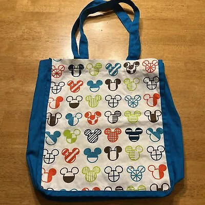 Disney Vacation Canvas Mickey Mouse Tote Bag Kohls Cares Teal Cream Orange EUC • $4.99