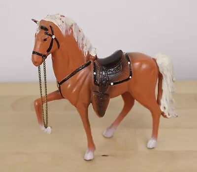 Vtg Painted Pot Metal PALOMINO HORSE Figure Western Saddle About 6  Tall  JAPAN • $14.99