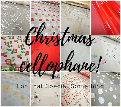 £1.45 • Buy Christmas Cellophane Clear Gift Wrap Variety Of Designs. Perfect For Gift Hamper
