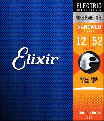 $21.95 • Buy Elixir 12152 Nanoweb Electric Heavy 12-52 Electric Guitar Strings