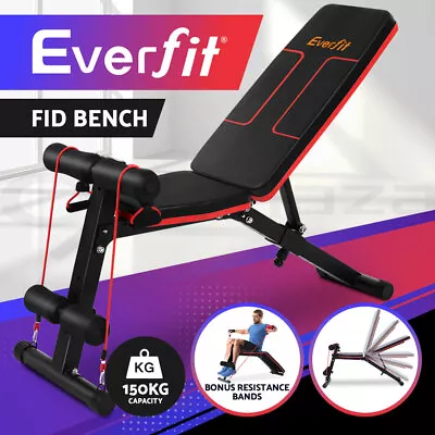 Everfit Weight Bench FID Bench Adjustable Hme Gym Equipment Bench Press • $85.95