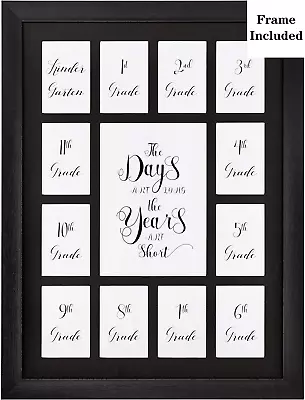 School Year Picture Frame K-12 Collage Photo Graduation Black Solid Wood Frames • $37.86