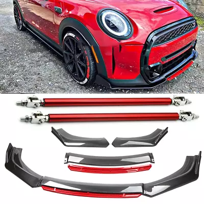 For Mini Cooper Countryman Front Bumper Lips Splitter Spoiler Carbon Fiber Rods • $69.99