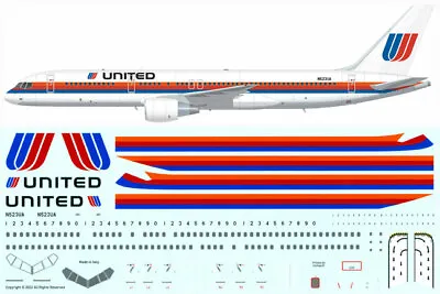 1/144 United Airlines ('Saul Bass' Cs) Boeing 757-200 Screen Printed Decal • $17.75