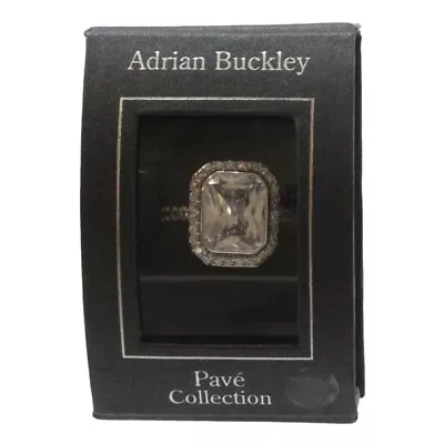 £20.99 • Buy Adrian Buckley Silver Ring Pave Collection Square Ladies Jewellery Medium Size