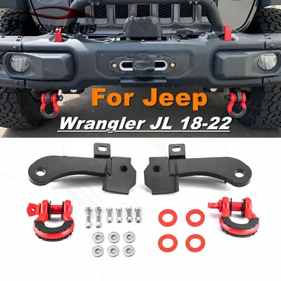 2X Recovery Point & D-ring Kit For Jeep Wrangler JL W/Rubicon Steel Front Bumper • $109.99