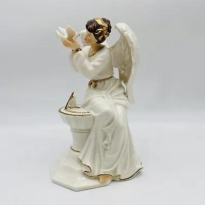 Angel Sitting On Sun Dial With Dove Figurine Opalescent By Mark O'Well • $24.99