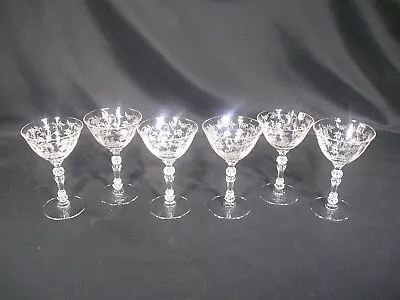 Fostoria Chintz Stem 6026 Etch 338 Liqour Cocktail Glasses Set Of 6 • $150