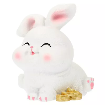  Miniature Glass Animals Big Eared Rabbit Ornament Christmas Plushies Car • £9.89